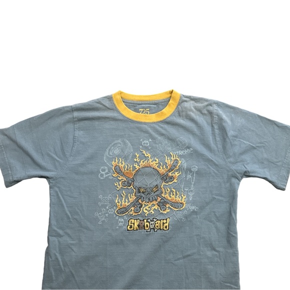 725 ORIGINALS blue/yellow graphic sk8 ringer baby tee, size L youth (10-12). - Picture 4 of 4
